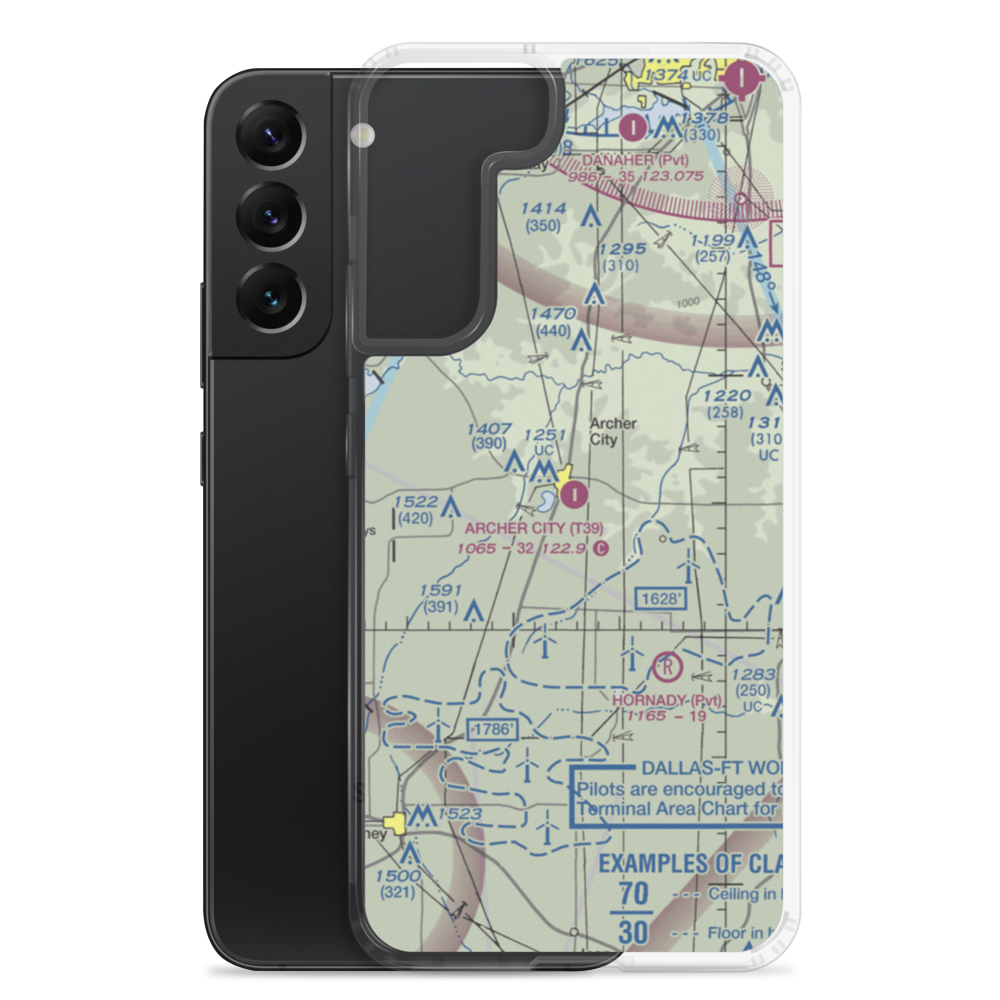 Archer City Municipal Airport (T39) VFR Sectional Samsung Case Samsung Galaxy S22 Plus model shown