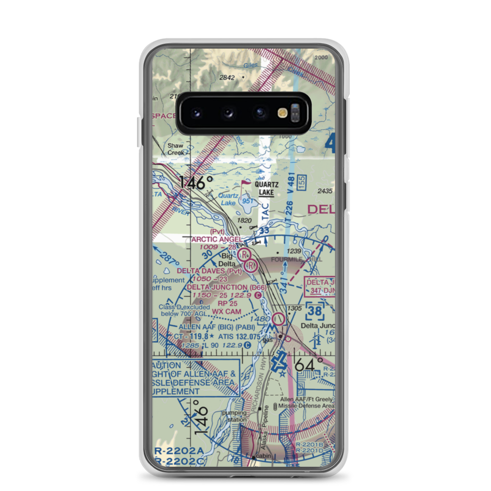 Arctic Angel Airport (9AK4) VFR Sectional Samsung Case Samsung Galaxy S10 model shown