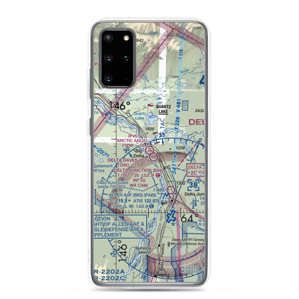 Arctic Angel Airport (9AK4) VFR Sectional Samsung Case Samsung Galaxy S20 Plus model shown
