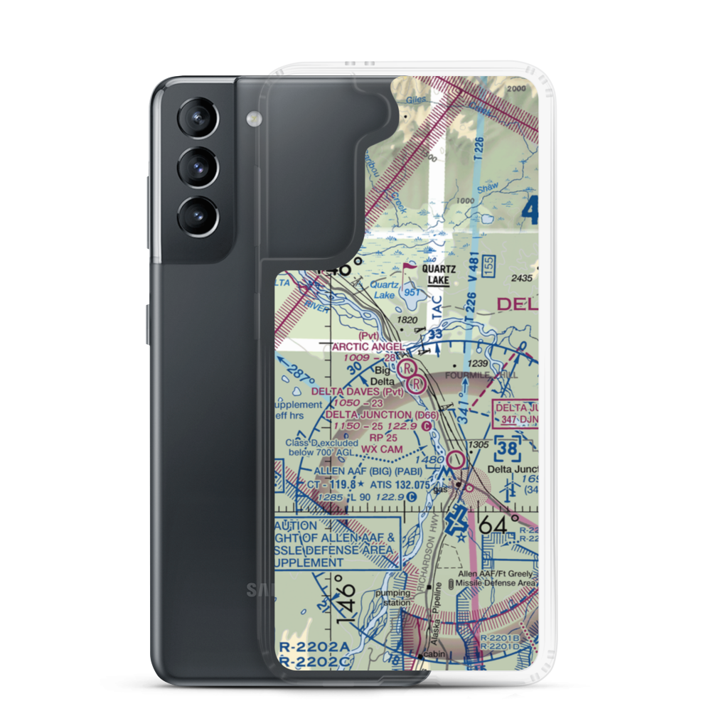 Arctic Angel Airport (9AK4) VFR Sectional Samsung Case Samsung Galaxy S21 model shown