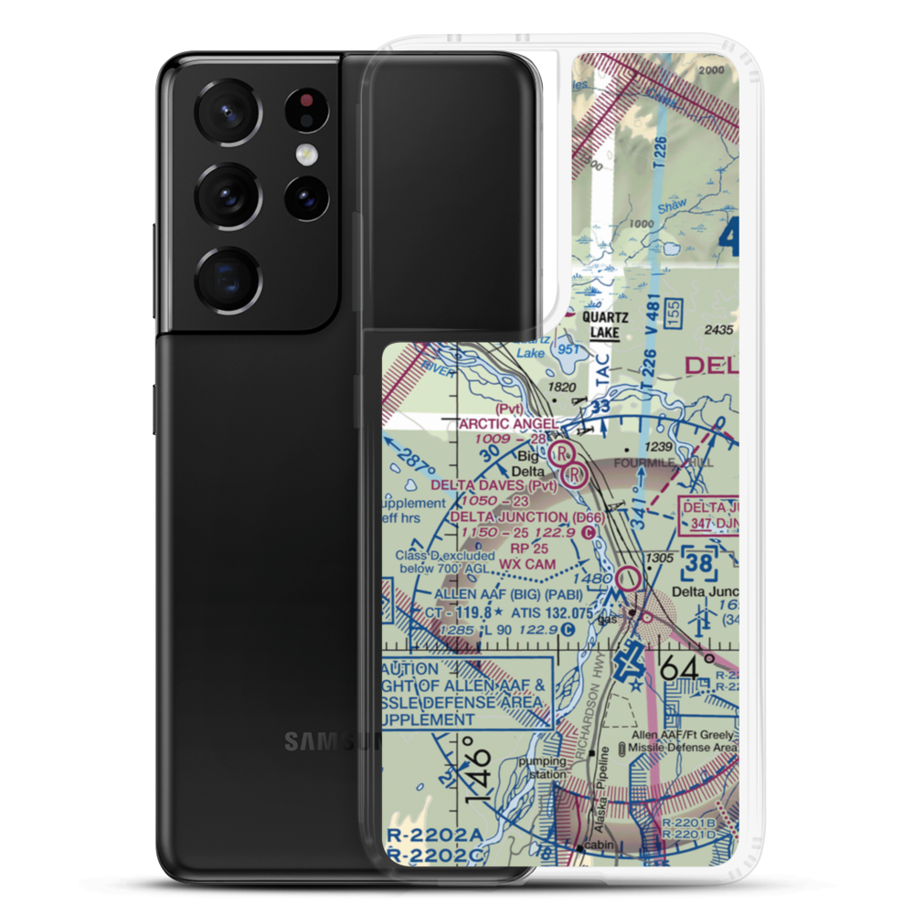 Arctic Angel Airport (9AK4) VFR Sectional Samsung Case Samsung Galaxy S21 Ultra model shown