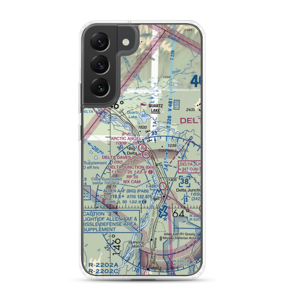 Arctic Angel Airport (9AK4) VFR Sectional Samsung Case Samsung Galaxy S22 Plus model shown