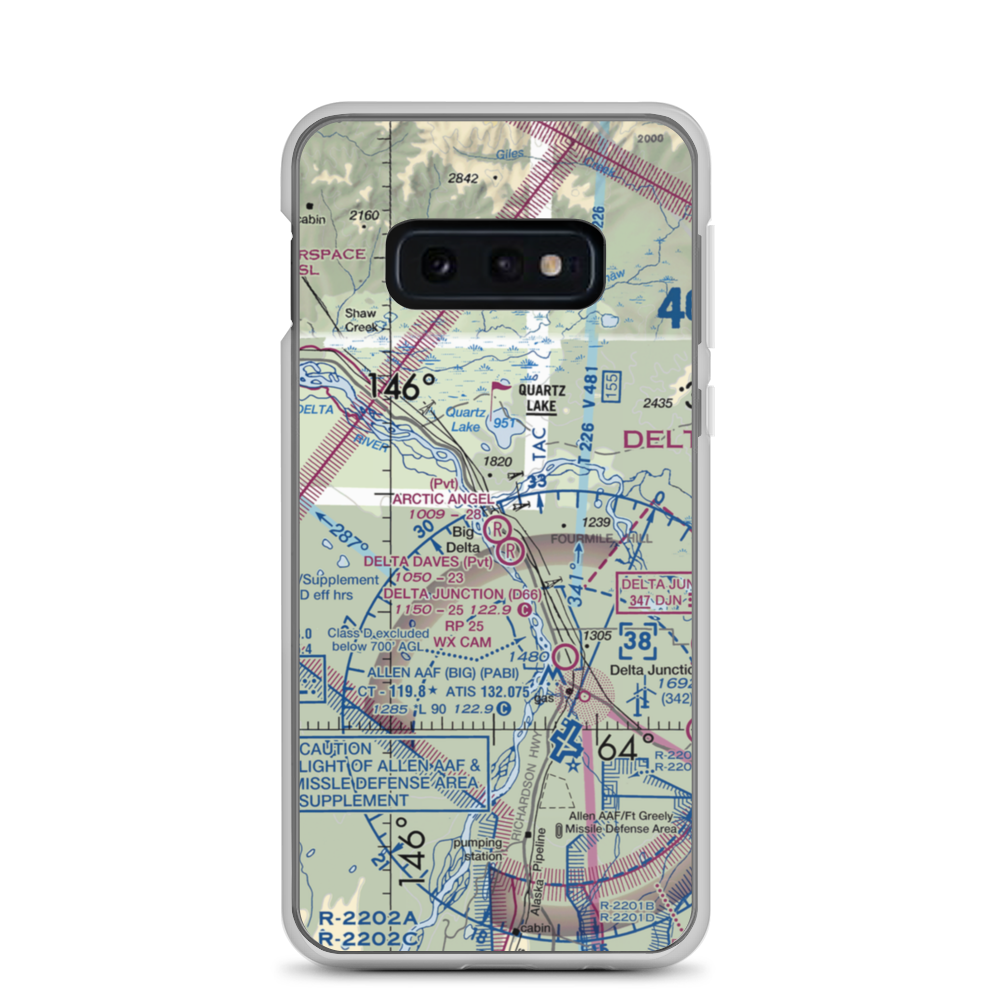 Arctic Angel Airport (9AK4) VFR Sectional Samsung Case Samsung Galaxy S10e model shown