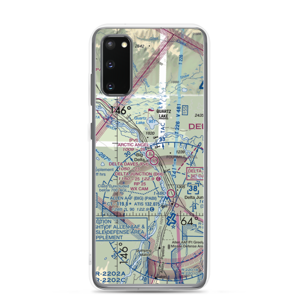 Arctic Angel Airport (9AK4) VFR Sectional Samsung Case Samsung Galaxy S20 model shown