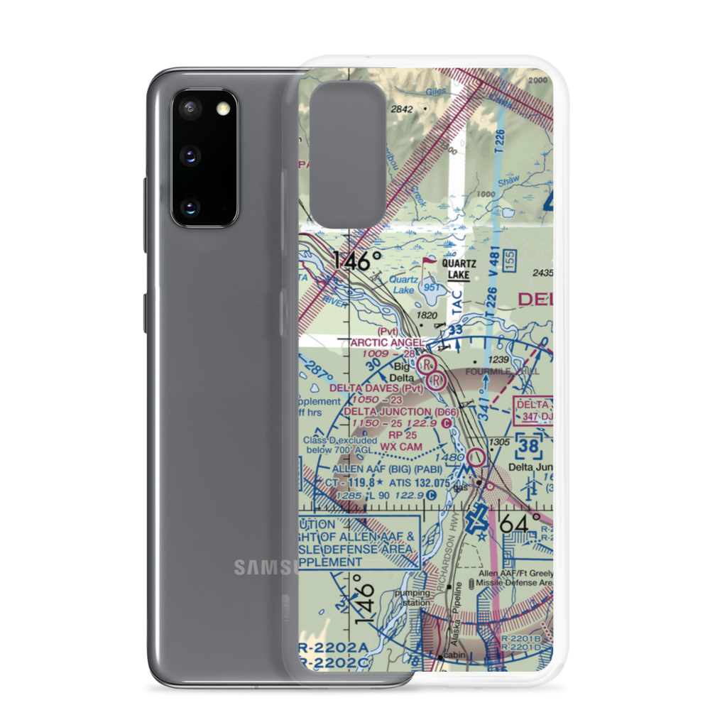 Arctic Angel Airport (9AK4) VFR Sectional Samsung Case Samsung Galaxy S20 model shown