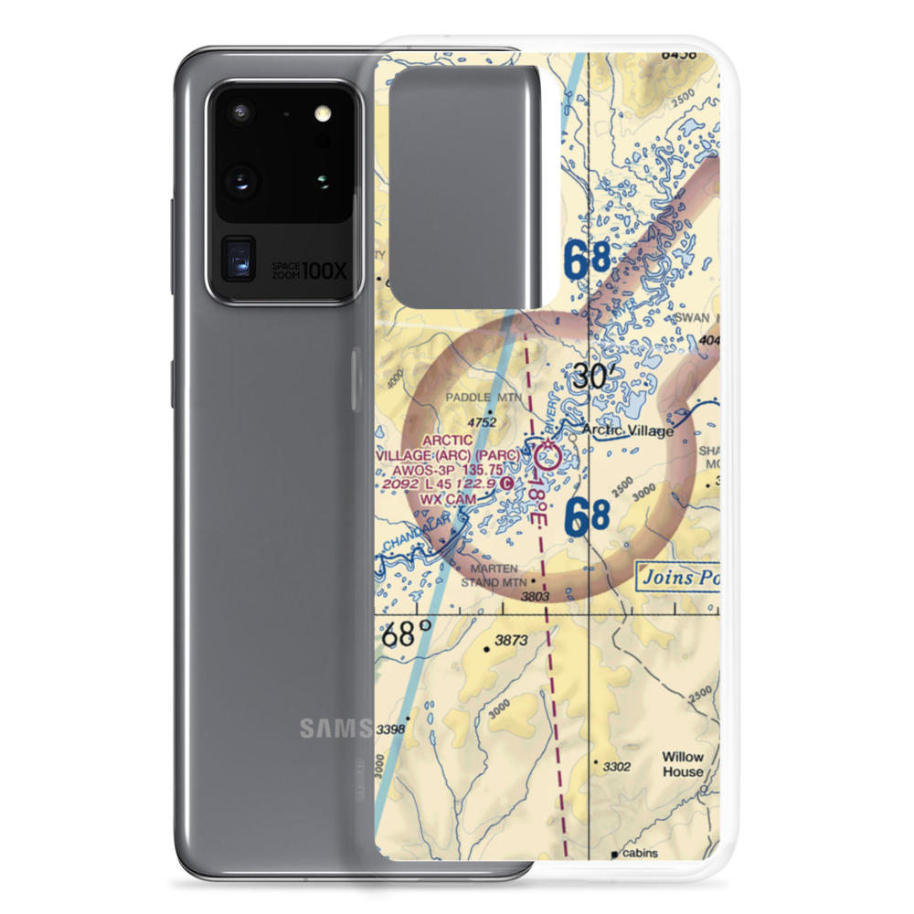 Arctic Village Airport (ARC) VFR Sectional Samsung Case Samsung Galaxy S20 Ultra model shown