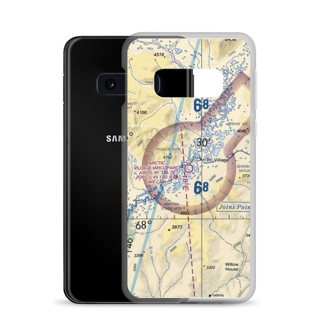 Arctic Village Airport (ARC) VFR Sectional Samsung Case Samsung Galaxy S10e model shown