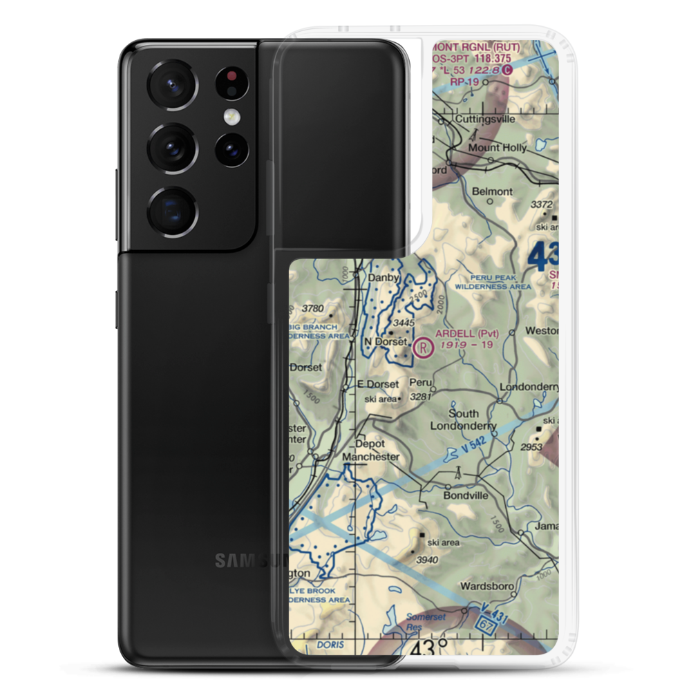Ardell Flying Field (VT59) VFR Sectional Samsung Case Samsung Galaxy S21 Ultra model shown