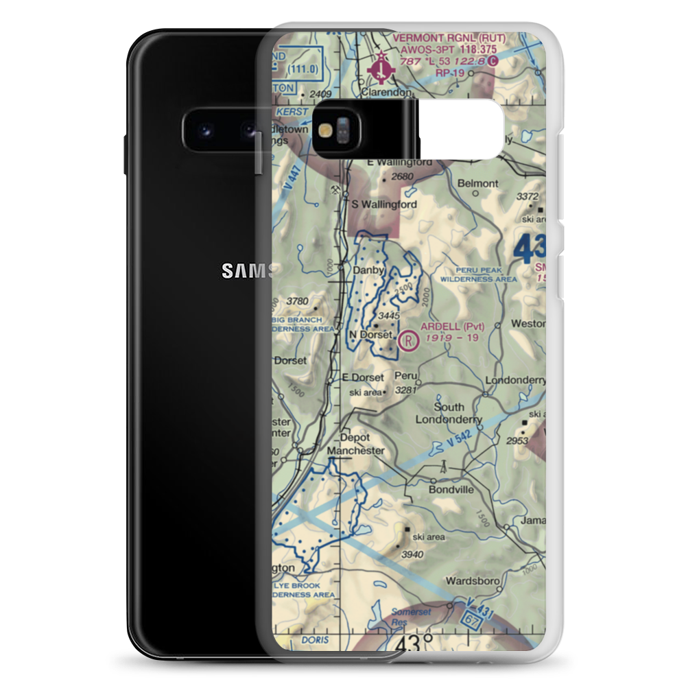 Ardell Flying Field (VT59) VFR Sectional Samsung Case Samsung Galaxy S10+ model shown