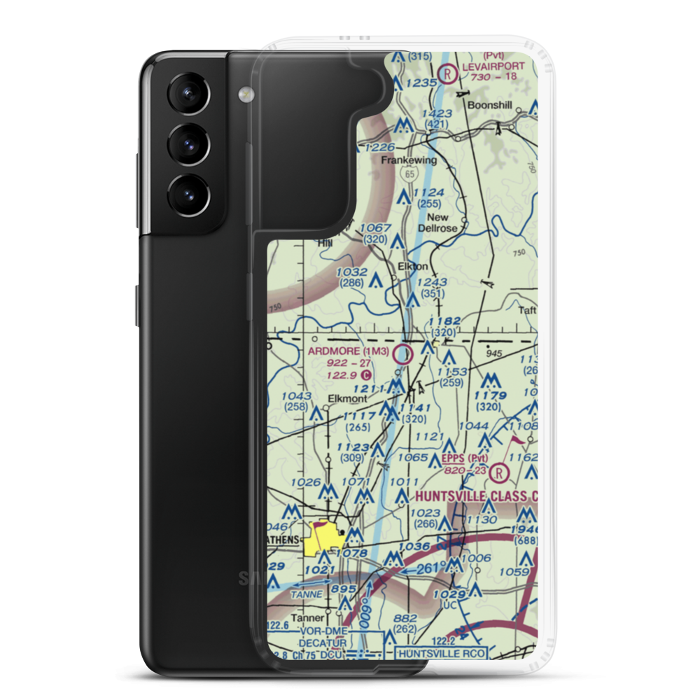 Ardmore Airport (1M3) VFR Sectional Samsung Case Samsung Galaxy S21 Plus model shown