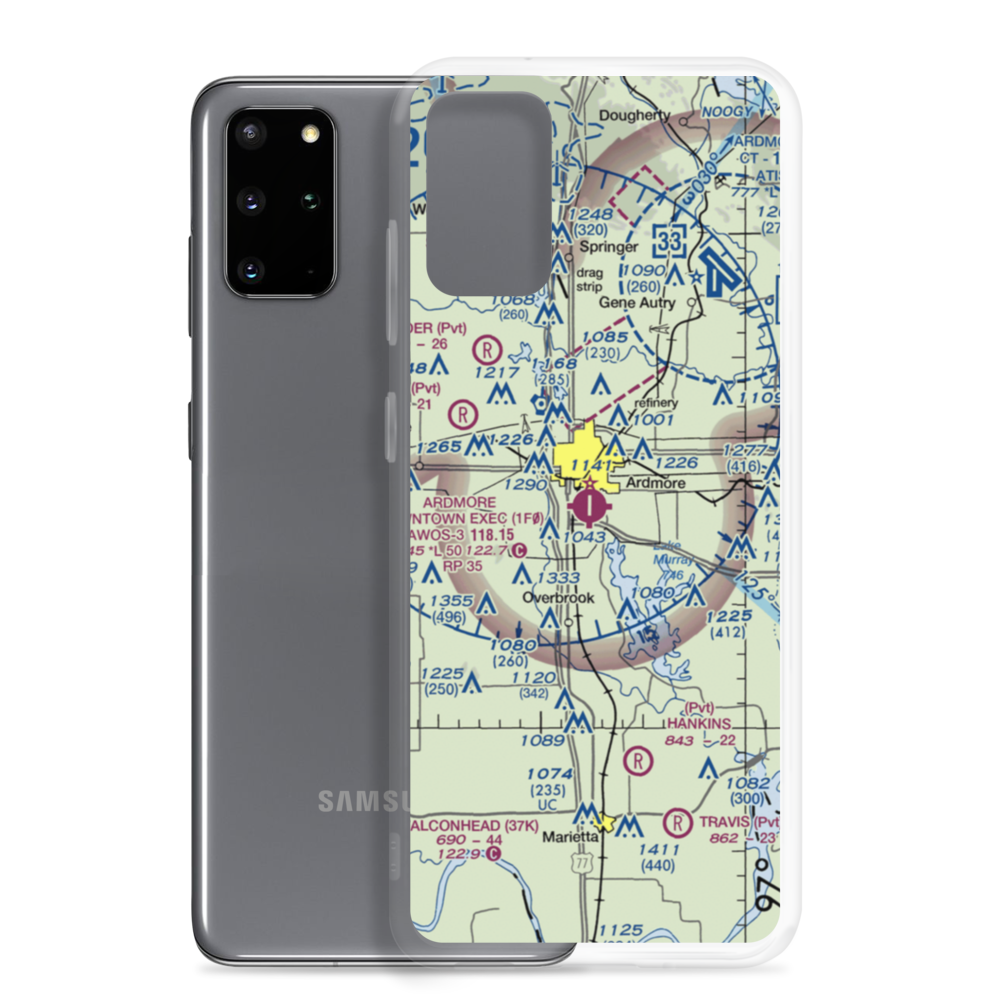 Ardmore Downtown Executive Airport (1F0) VFR Sectional Samsung Case Samsung Galaxy S20 Plus model shown