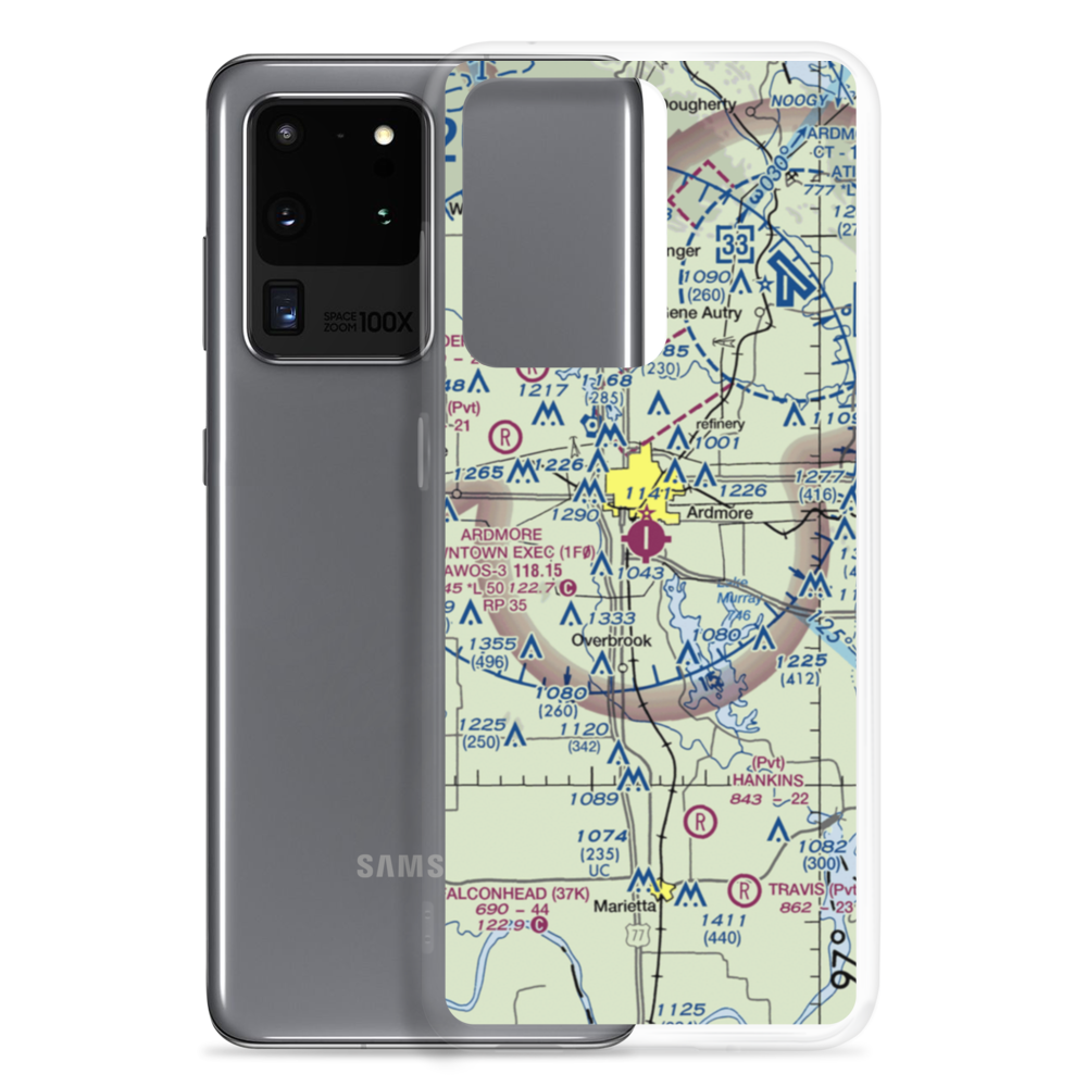Ardmore Downtown Executive Airport (1F0) VFR Sectional Samsung Case Samsung Galaxy S20 Ultra model shown