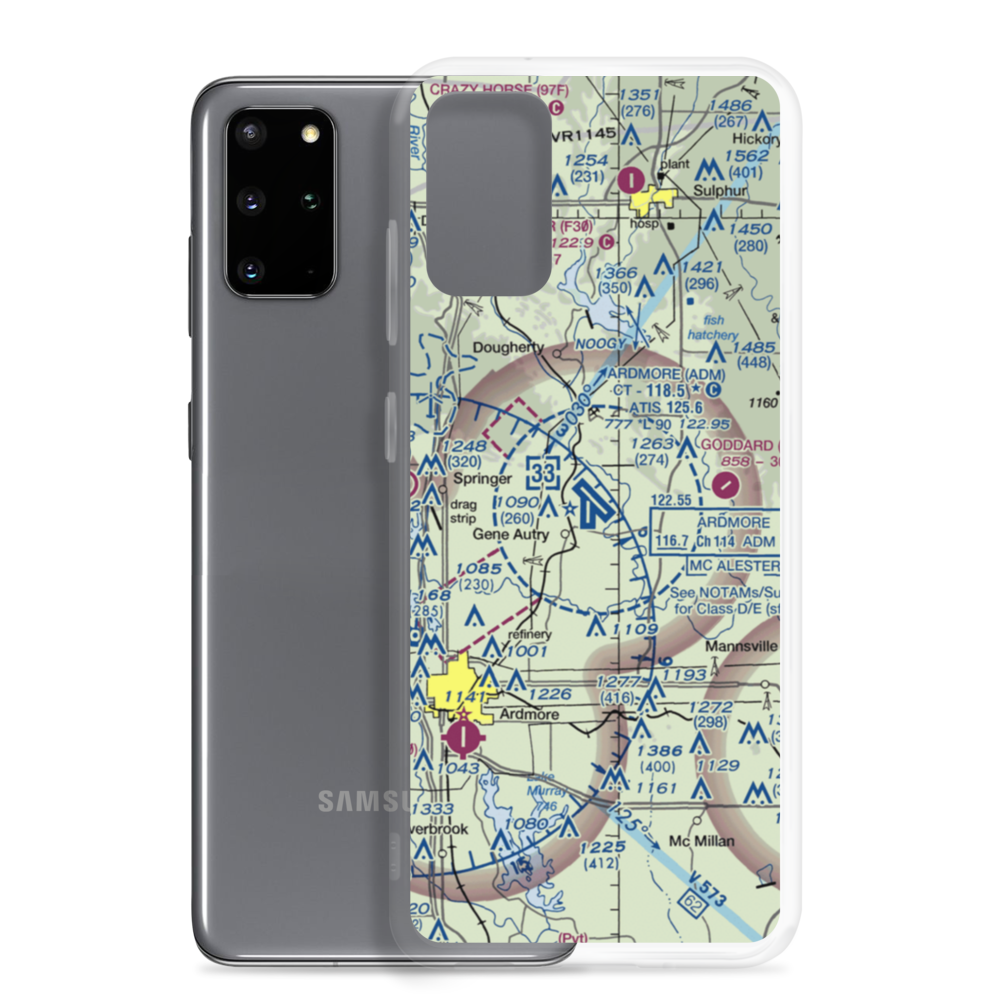 Ardmore Municipal Airport (ADM) VFR Sectional Samsung Case Samsung Galaxy S20 Plus model shown