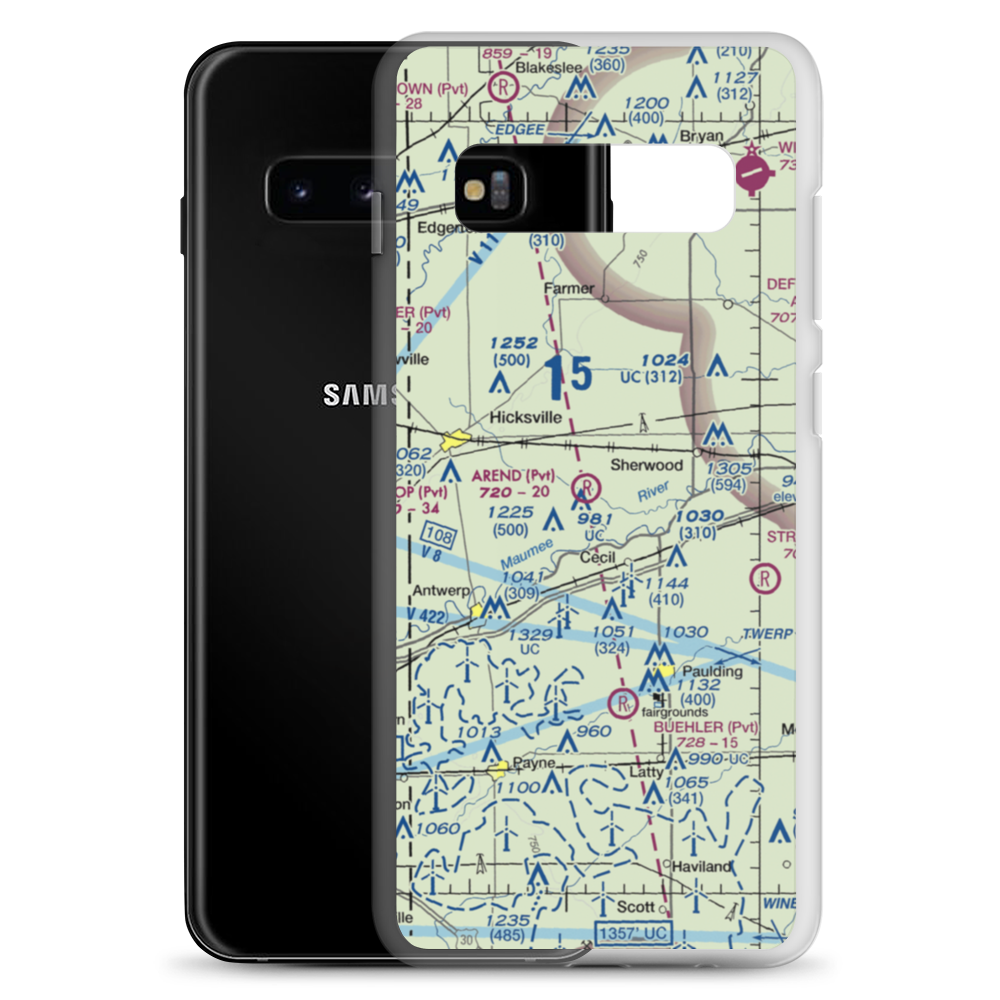 Arend Airport (34OH) VFR Sectional Samsung Case Samsung Galaxy S10+ model shown