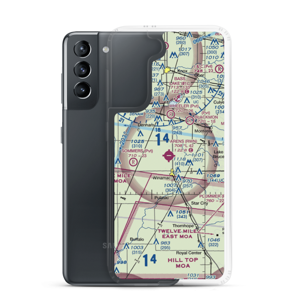 Arens Field (RWN) VFR Sectional Samsung Case Samsung Galaxy S21 model shown