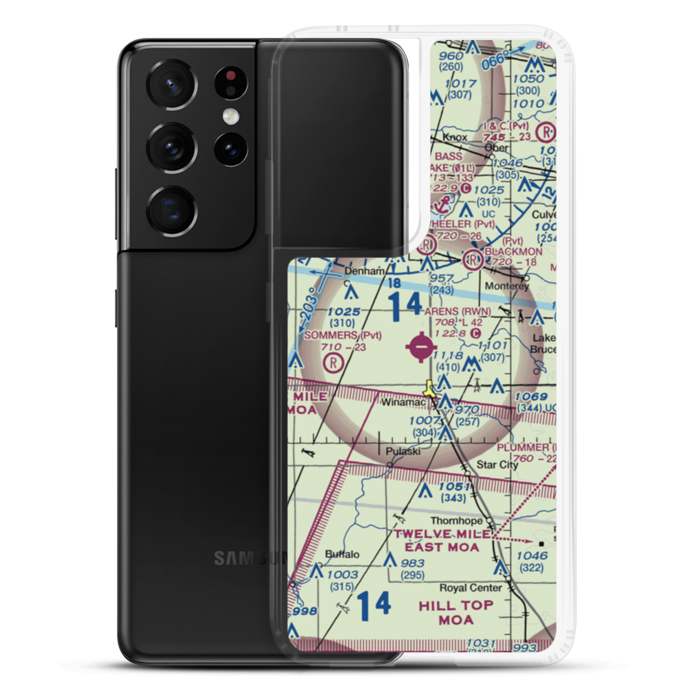 Arens Field (RWN) VFR Sectional Samsung Case Samsung Galaxy S21 Ultra model shown