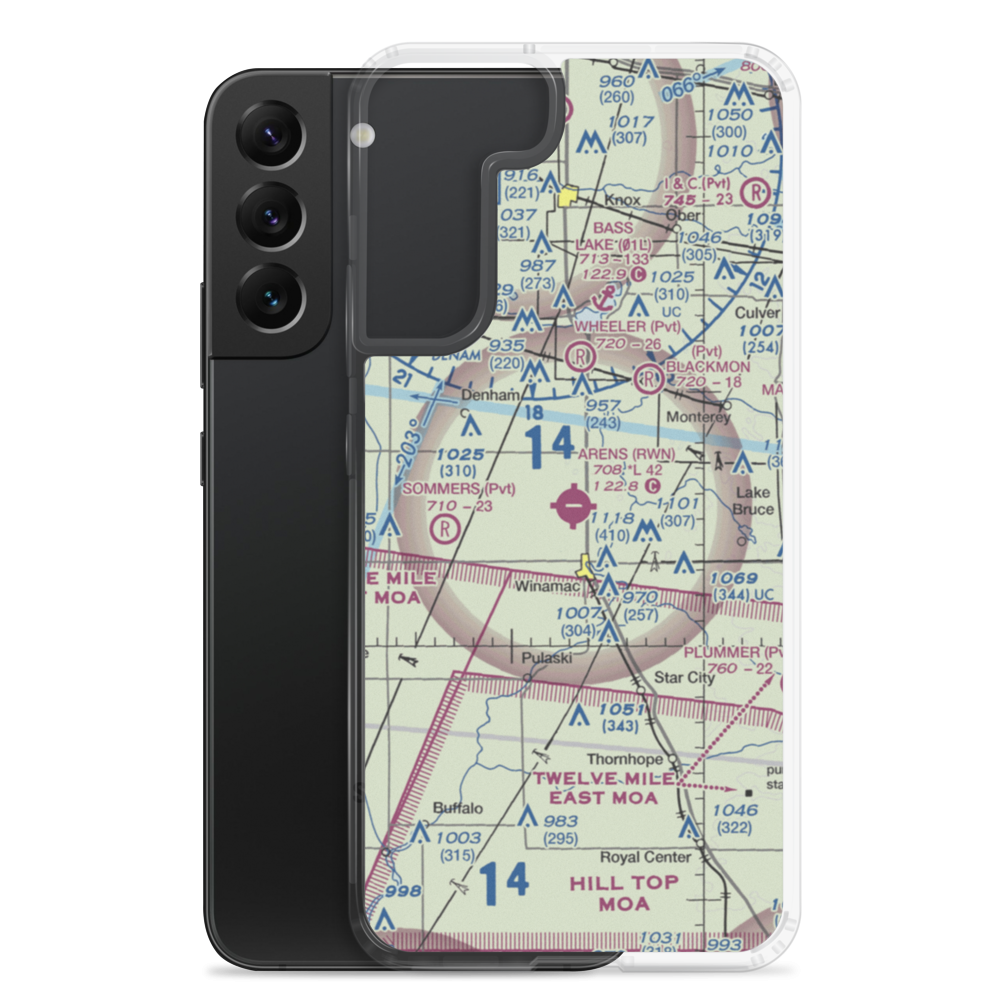 Arens Field (RWN) VFR Sectional Samsung Case Samsung Galaxy S22 Plus model shown
