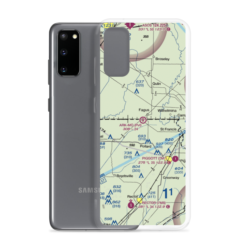 Ark-Mo Airport (AR93) VFR Sectional Samsung Case Samsung Galaxy S20 model shown