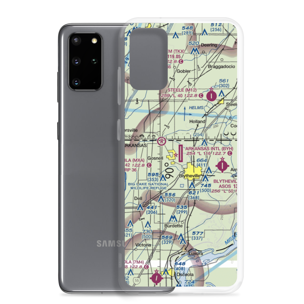 Arkansas International Airport (BYH) VFR Sectional Samsung Case Samsung Galaxy S20 Plus model shown