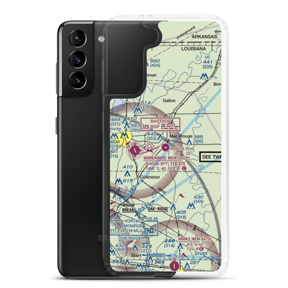 Arkla Flyers Inc Airport (5LS6) VFR Sectional Samsung Case Samsung Galaxy S21 Plus model shown