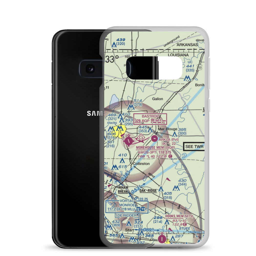 Arkla Flyers Inc Airport (5LS6) VFR Sectional Samsung Case Samsung Galaxy S10e model shown