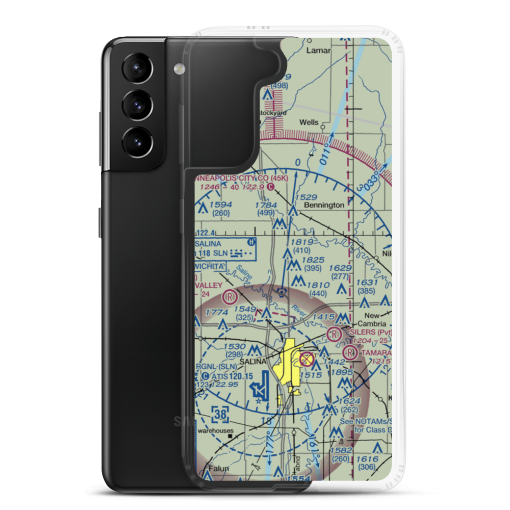 Arland Airport (00AR) VFR Sectional Samsung Case Samsung Galaxy S21 Plus model shown