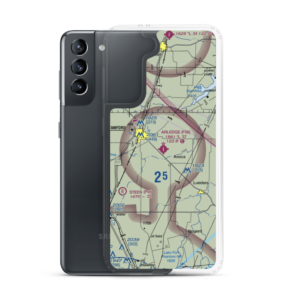 Arledge Field (F56) VFR Sectional Samsung Case Samsung Galaxy S21 model shown