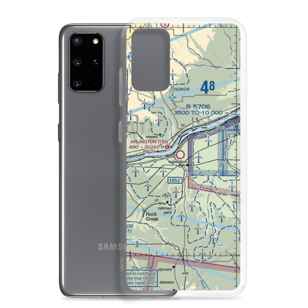 Arlington Municipal Airport (1S8) VFR Sectional Samsung Case Samsung Galaxy S20 Plus model shown