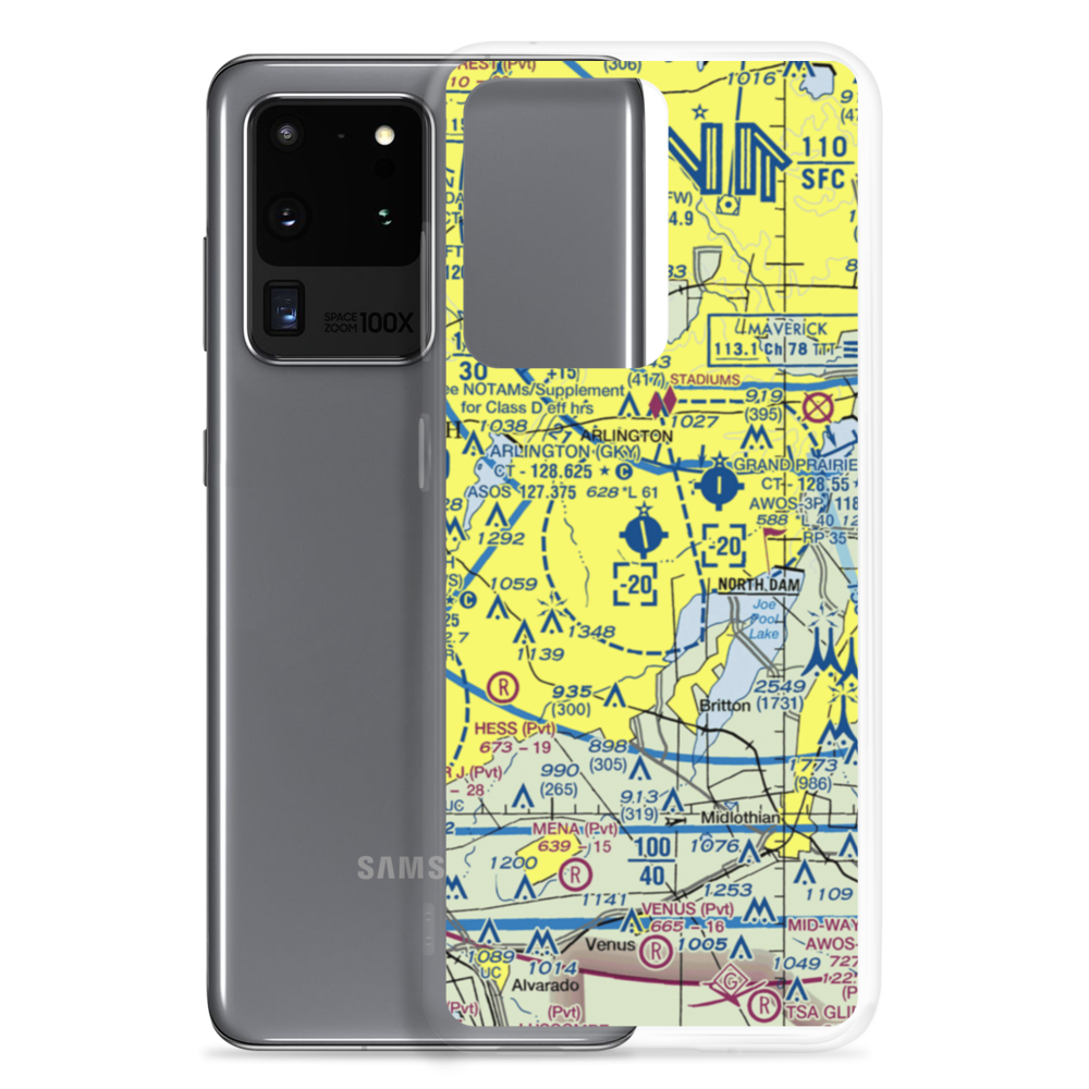 Arlington Municipal Airport (GKY) VFR Sectional Samsung Case Samsung Galaxy S20 Ultra model shown