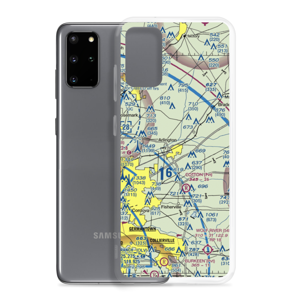 Arlington Municipal Airport (LHC) VFR Sectional Samsung Case Samsung Galaxy S20 Plus model shown