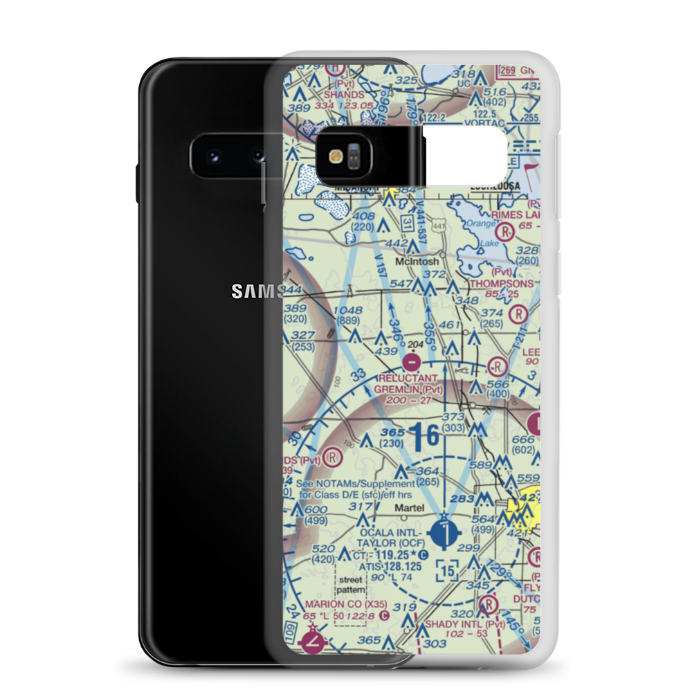 Arliss M Airport (FA09) VFR Sectional Samsung Case Samsung Galaxy S10 model shown