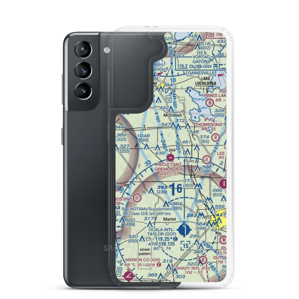 Arliss M Airport (FA09) VFR Sectional Samsung Case Samsung Galaxy S21 model shown
