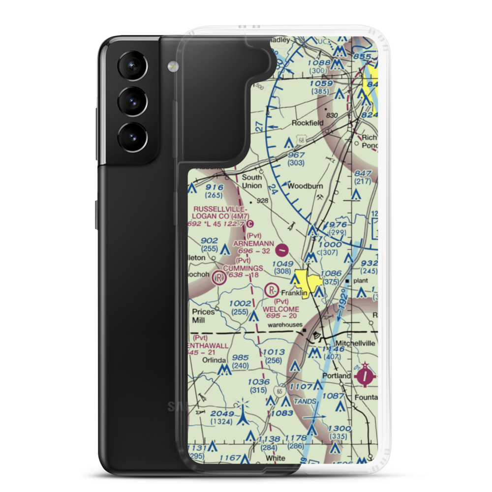 Arnemann Farms Airport (0KY1) VFR Sectional Samsung Case Samsung Galaxy S21 Plus model shown
