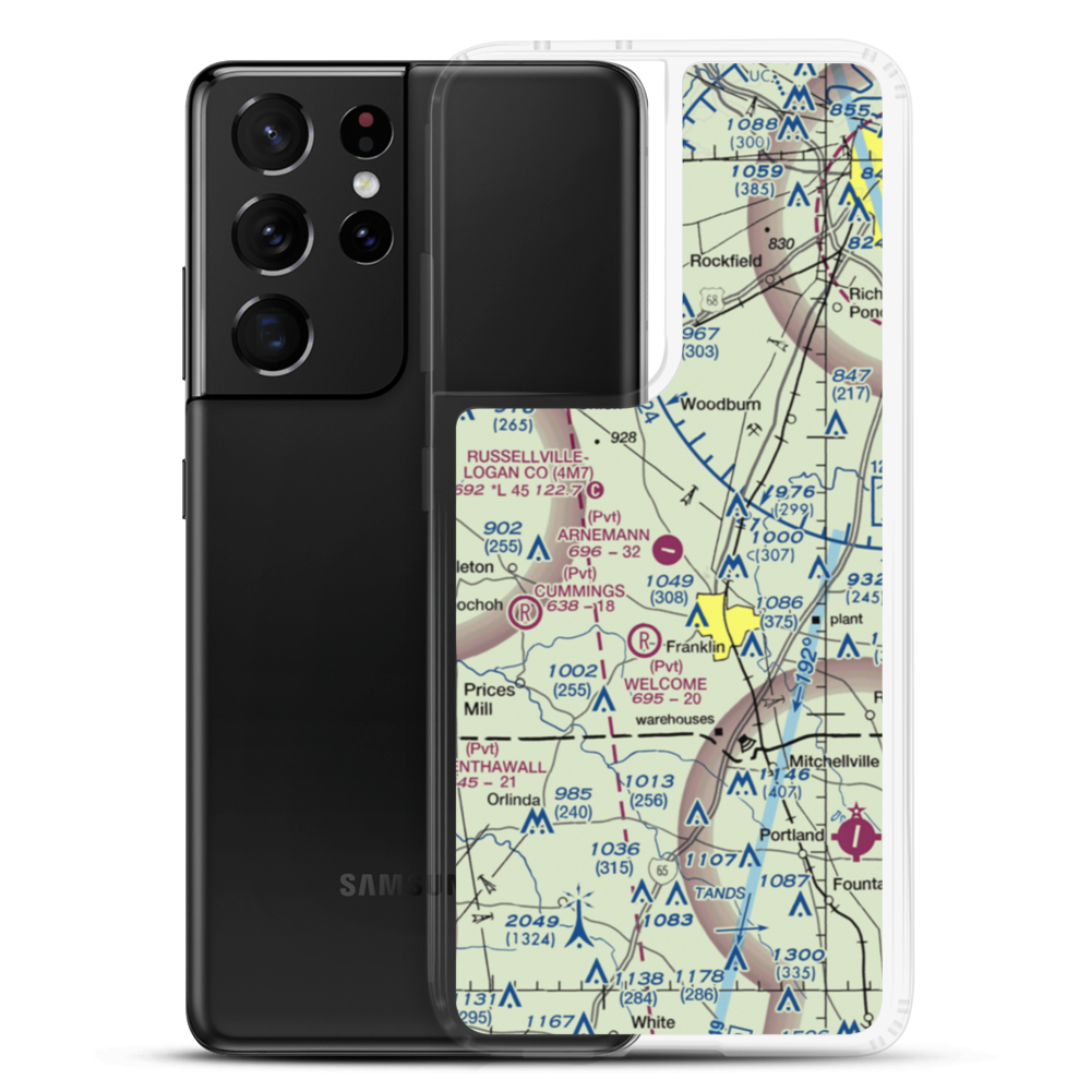 Arnemann Farms Airport (0KY1) VFR Sectional Samsung Case Samsung Galaxy S21 Ultra model shown