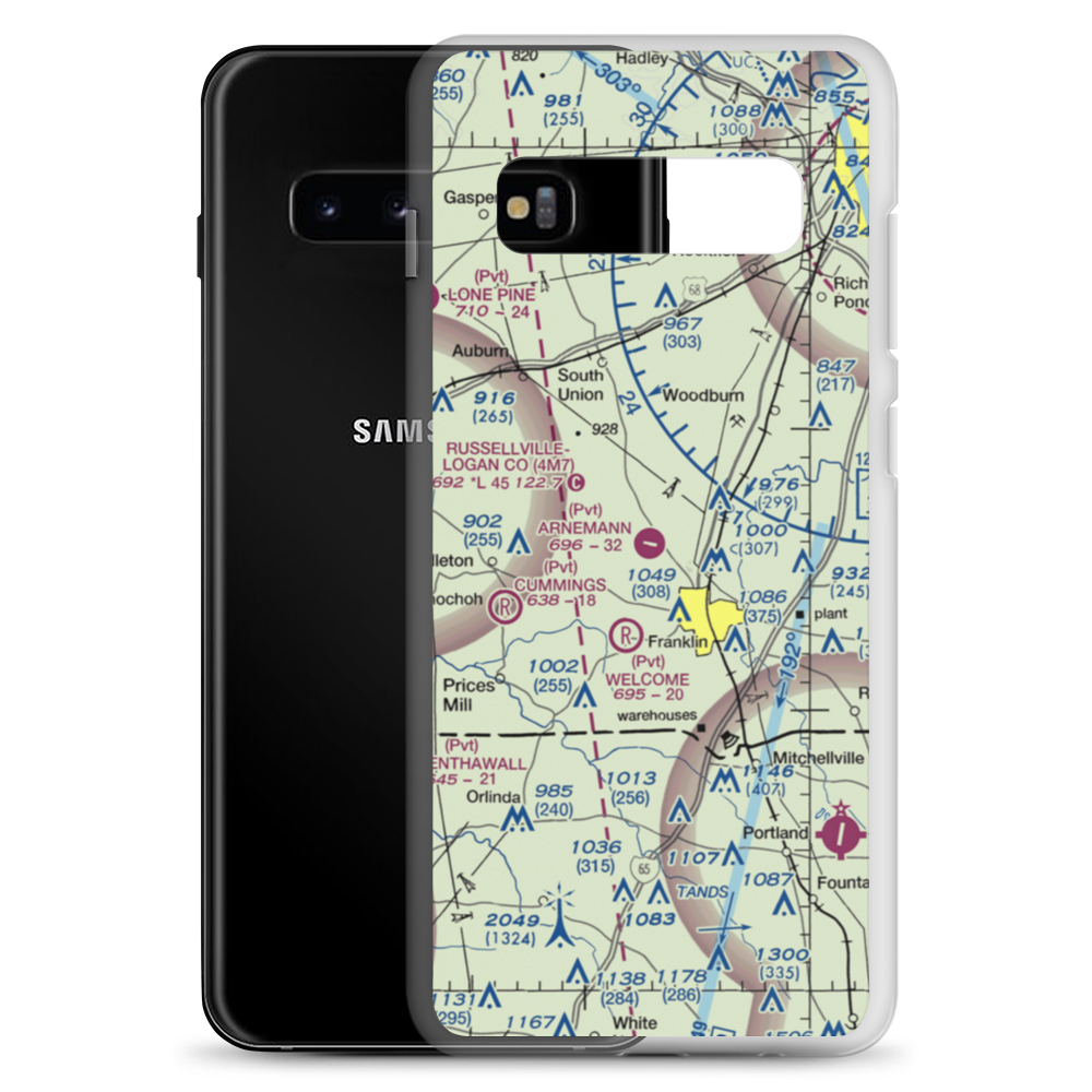 Arnemann Farms Airport (0KY1) VFR Sectional Samsung Case Samsung Galaxy S10+ model shown