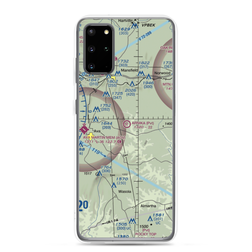 Arnika Ranch Airport (MO77) VFR Sectional Samsung Case Samsung Galaxy S20 Plus model shown