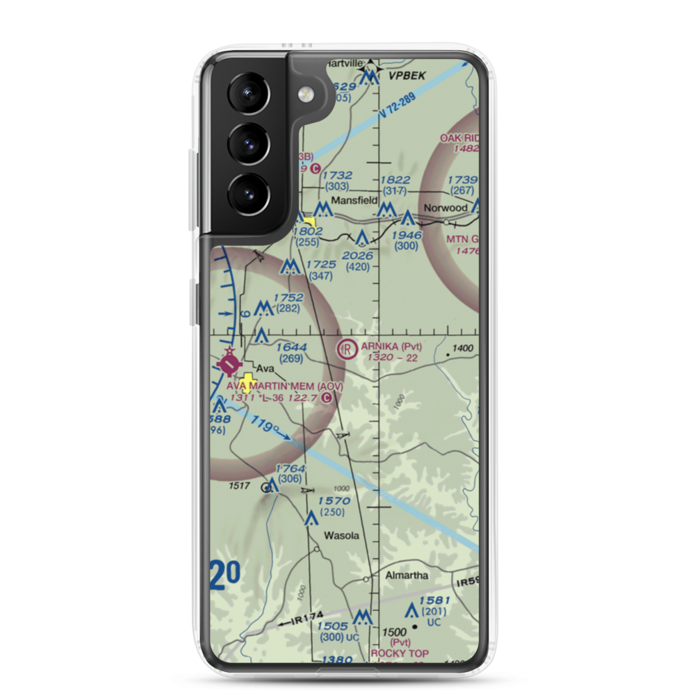 Arnika Ranch Airport (MO77) VFR Sectional Samsung Case Samsung Galaxy S21 Plus model shown