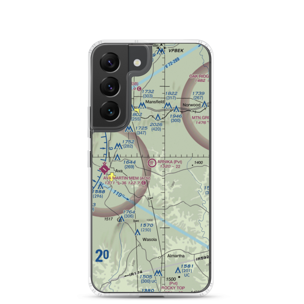 Arnika Ranch Airport (MO77) VFR Sectional Samsung Case Samsung Galaxy S22 model shown
