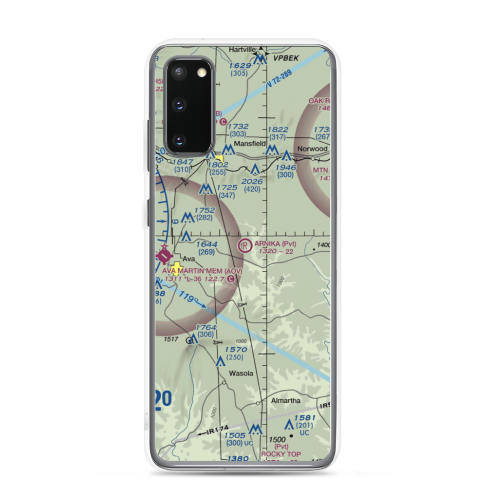 Arnika Ranch Airport (MO77) VFR Sectional Samsung Case Samsung Galaxy S20 model shown