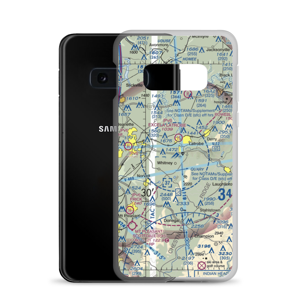 Arnold Palmer Regional Airport (LBE) VFR Sectional Samsung Case Samsung Galaxy S10e model shown