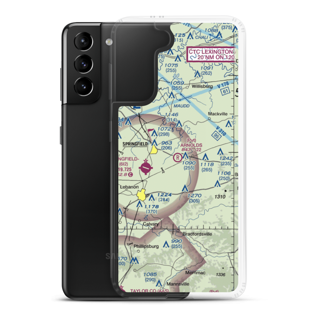 Arnolds Airport (36KY) VFR Sectional Samsung Case Samsung Galaxy S21 Plus model shown