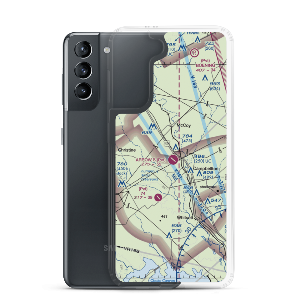 Arrow 'S' Ranch Airport (TE26) VFR Sectional Samsung Case Samsung Galaxy S21 model shown