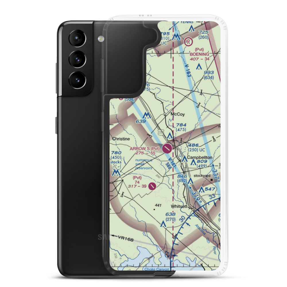 Arrow 'S' Ranch Airport (TE26) VFR Sectional Samsung Case Samsung Galaxy S21 Plus model shown