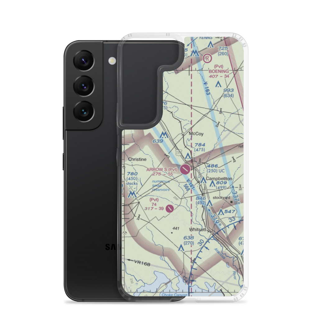 Arrow 'S' Ranch Airport (TE26) VFR Sectional Samsung Case Samsung Galaxy S22 model shown