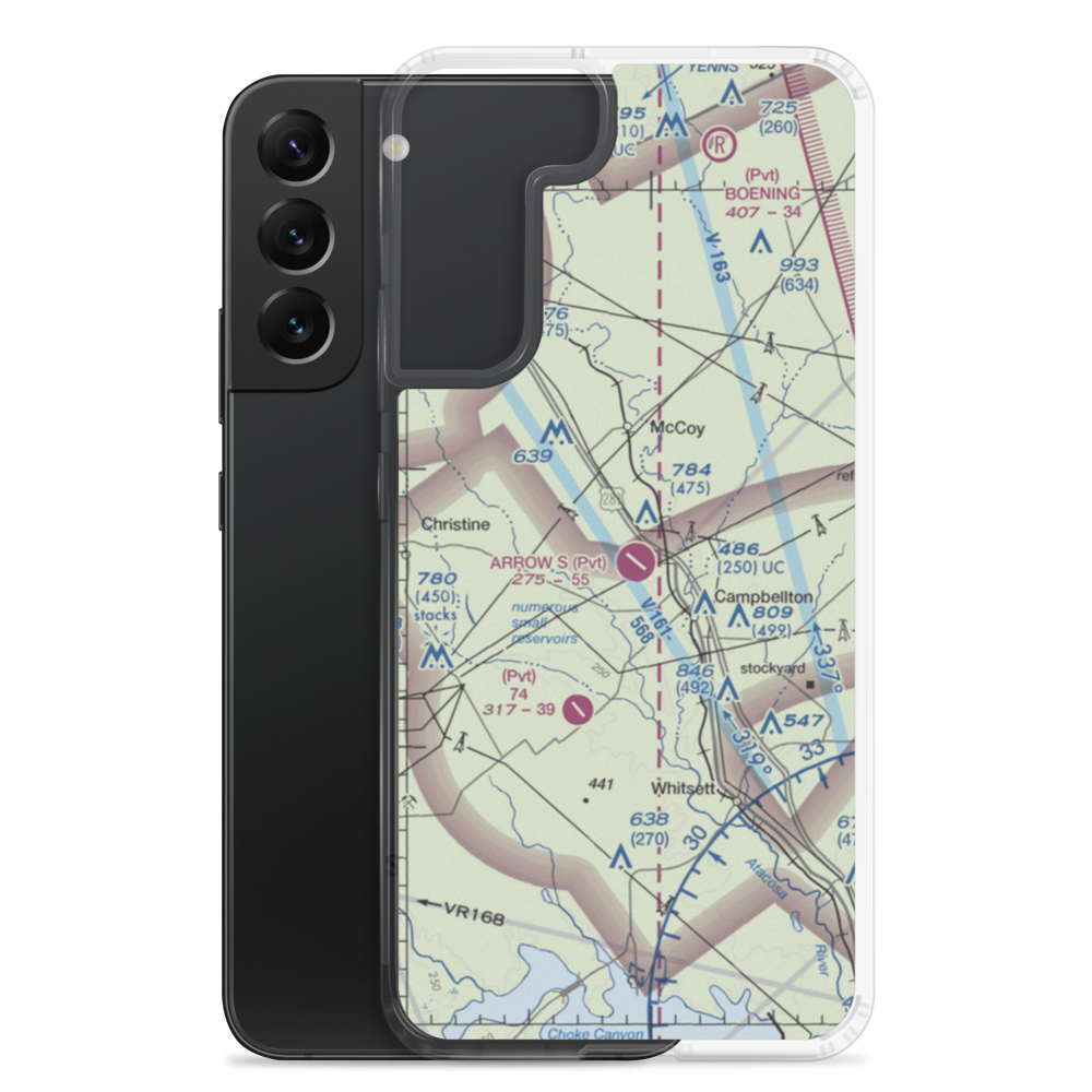 Arrow 'S' Ranch Airport (TE26) VFR Sectional Samsung Case Samsung Galaxy S22 Plus model shown