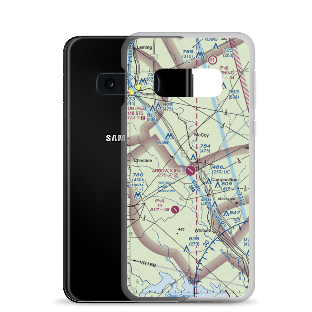 Arrow 'S' Ranch Airport (TE26) VFR Sectional Samsung Case Samsung Galaxy S10e model shown
