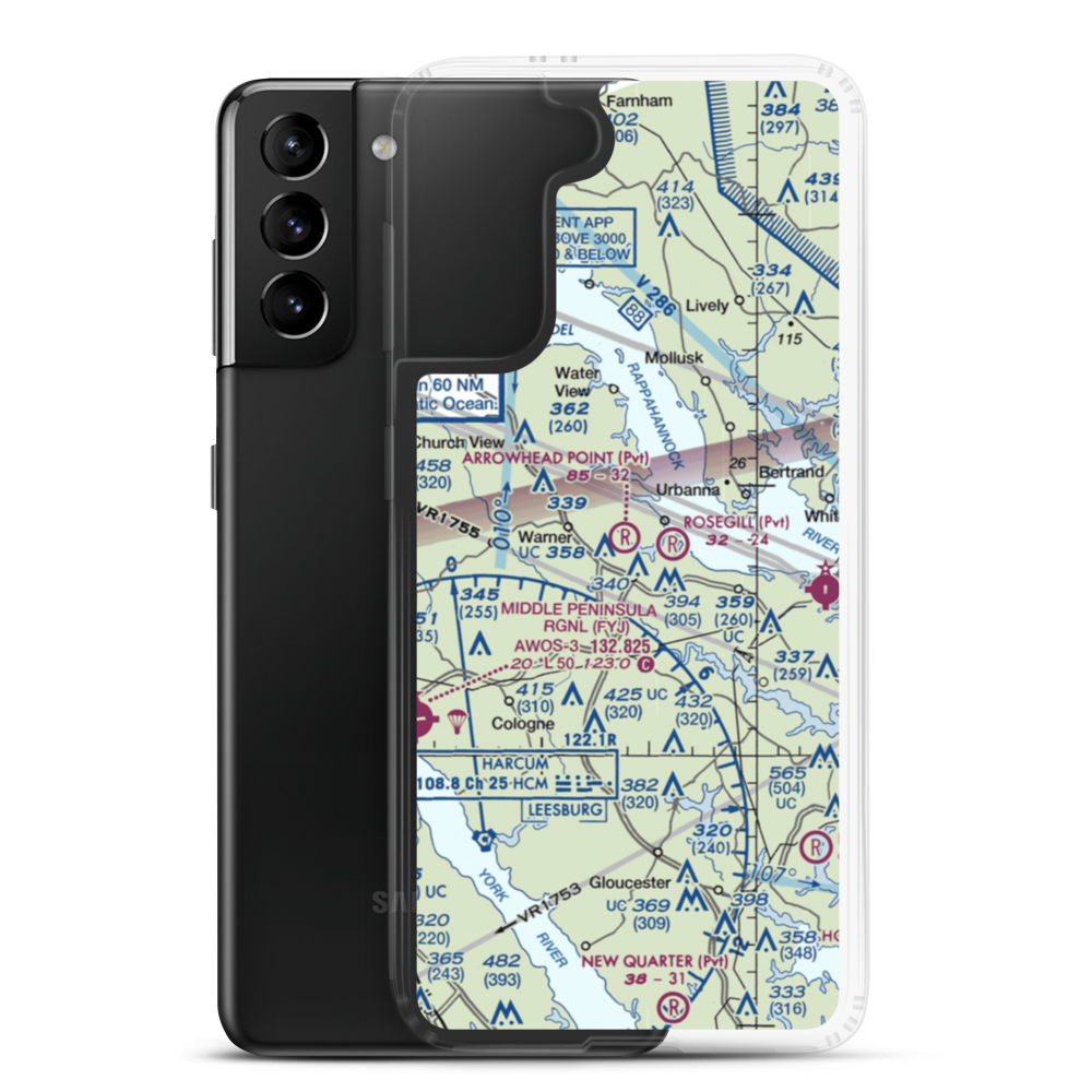 Arrowhead Point Airport (2VA6) VFR Sectional Samsung Case Samsung Galaxy S21 Plus model shown