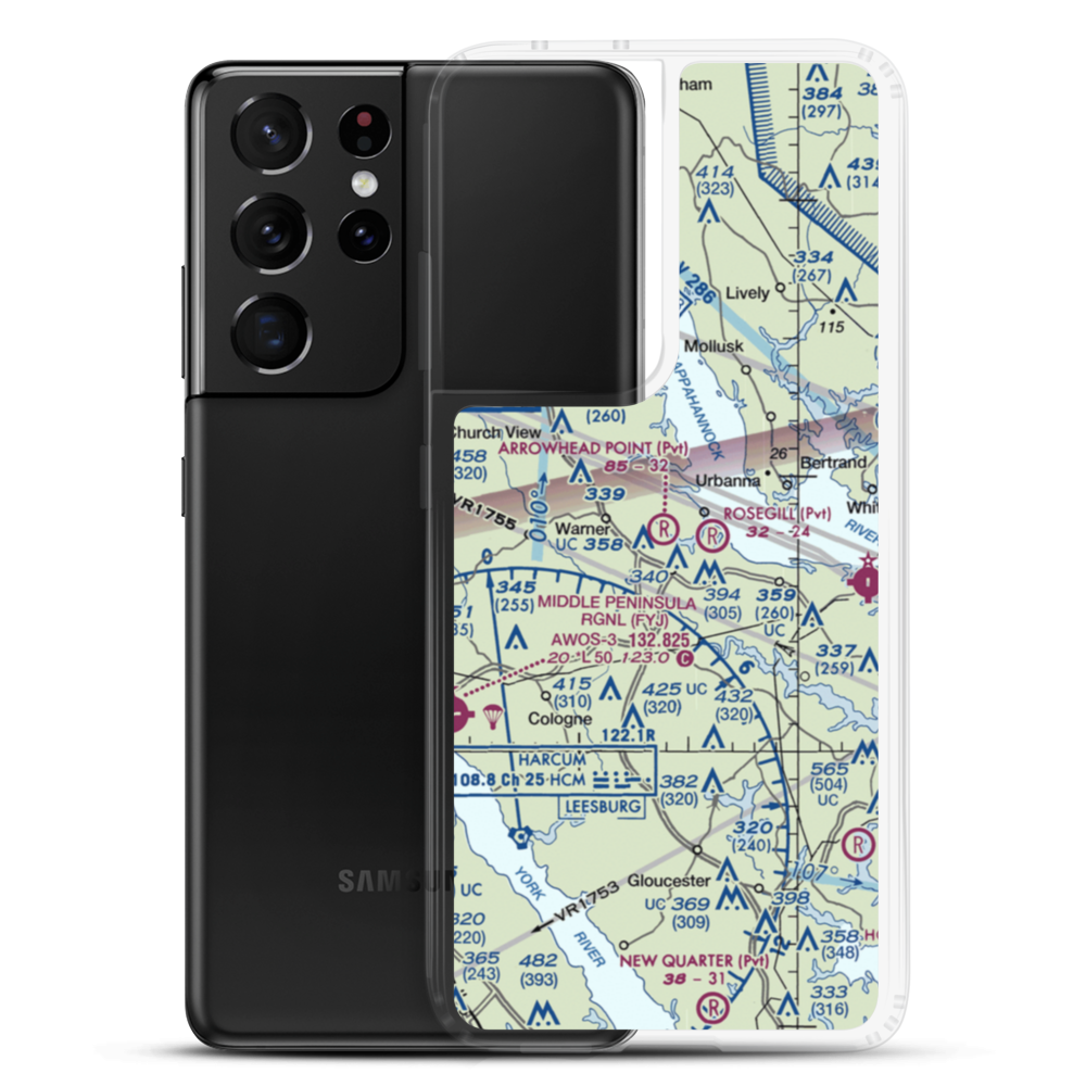 Arrowhead Point Airport (2VA6) VFR Sectional Samsung Case Samsung Galaxy S21 Ultra model shown