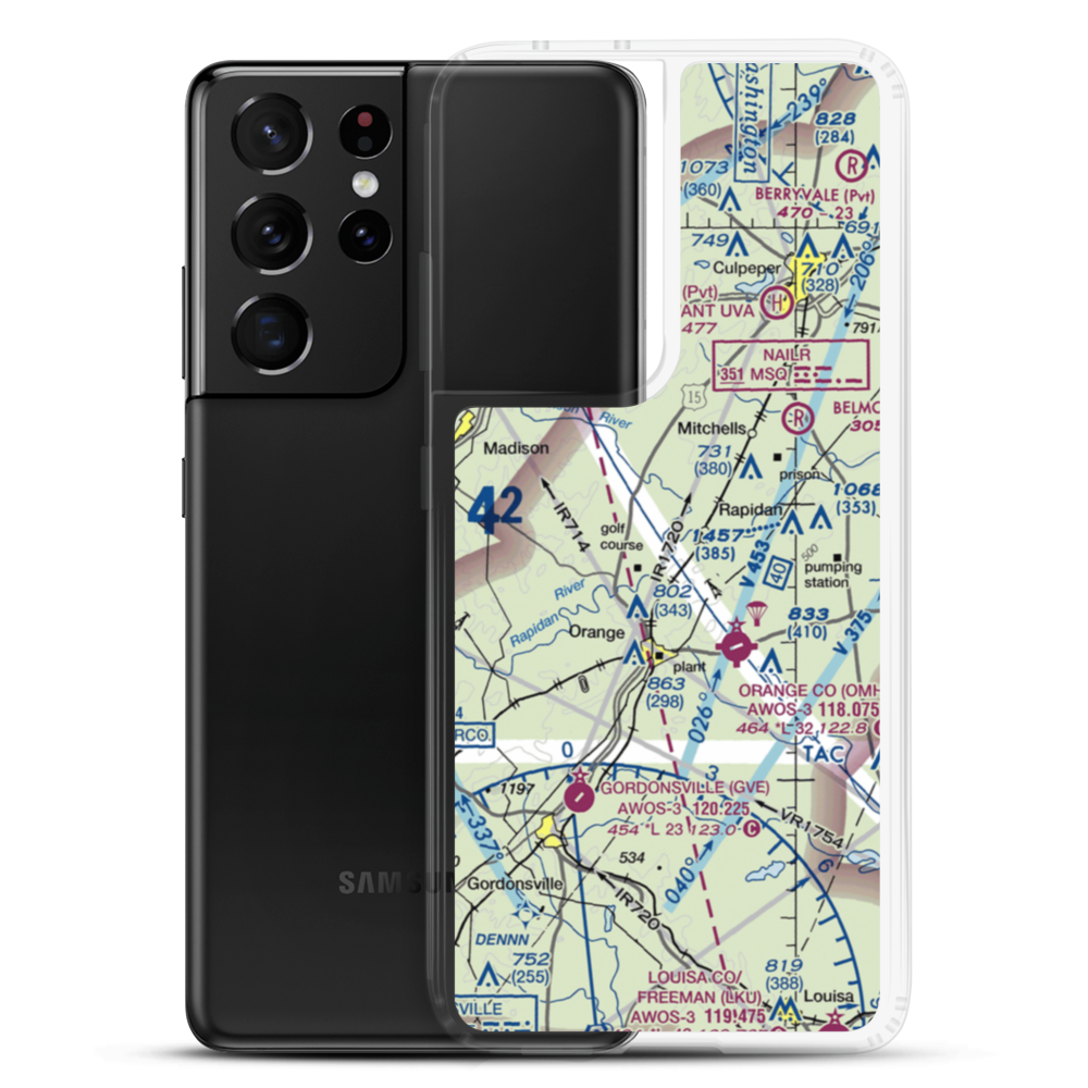 Arrowpoint Airport (VG43) VFR Sectional Samsung Case Samsung Galaxy S21 Ultra model shown