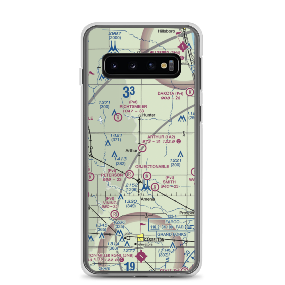 Arthur Airport (1A2) VFR Sectional Samsung Case Samsung Galaxy S10 model shown